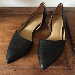 Naturalizer black leather flats slip-ons